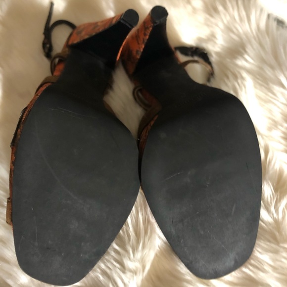Vintage Miu Miu Orange Brocade Suede Heels Sz 39 - Picture 7 of 7